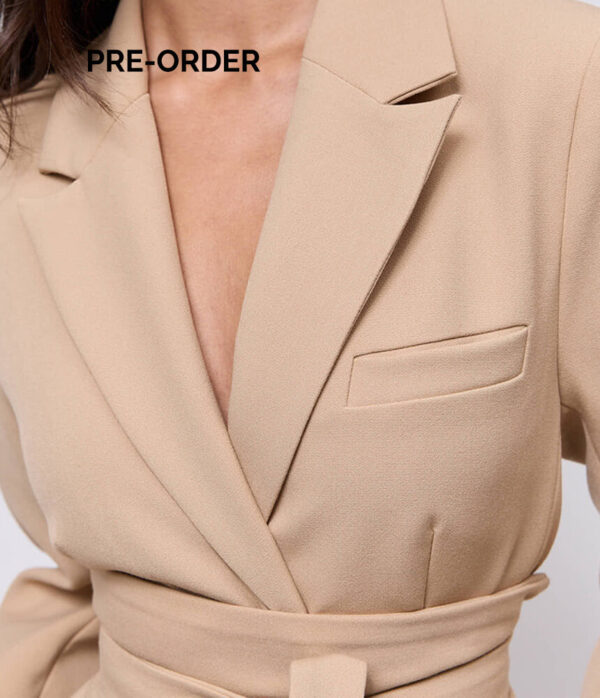 Odd Muse Belted Blazer in Camel Beige