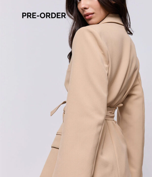 Odd Muse Belted Blazer in Camel Beige