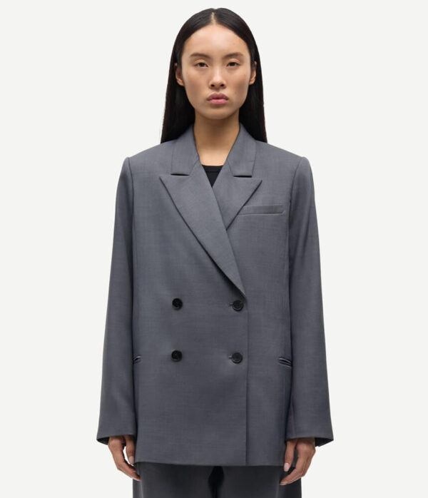 Samsoe Samsoe Saalmys Coat in Lead Grey