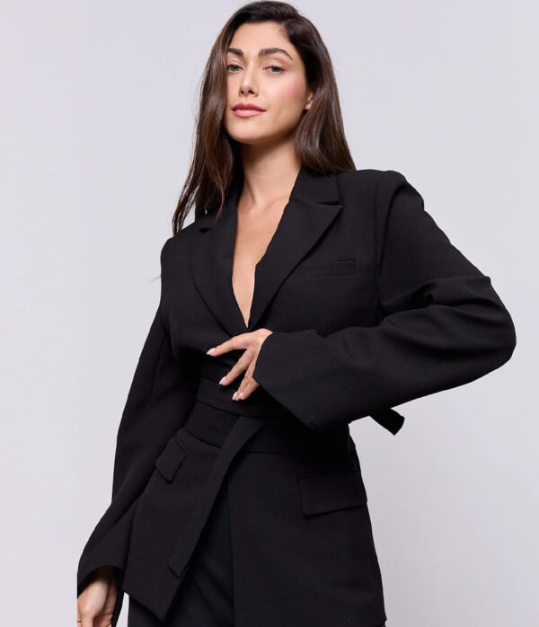 Odd Muse Belted Blazer in Black