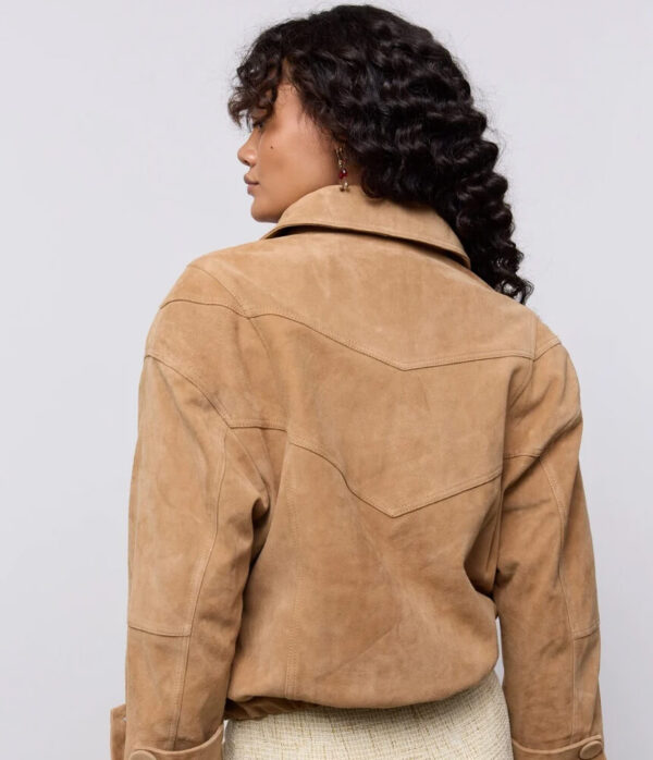 Odd Muse Suede Bomber Jacket in Brown