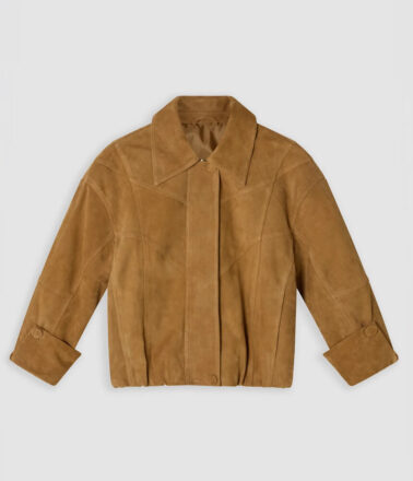 Odd Muse Suede Bomber Jacket in Brown