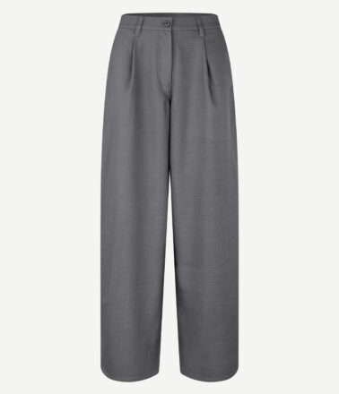 Samsoe Samsoe Saharper Pleat Trouser in Dark Grey Melange