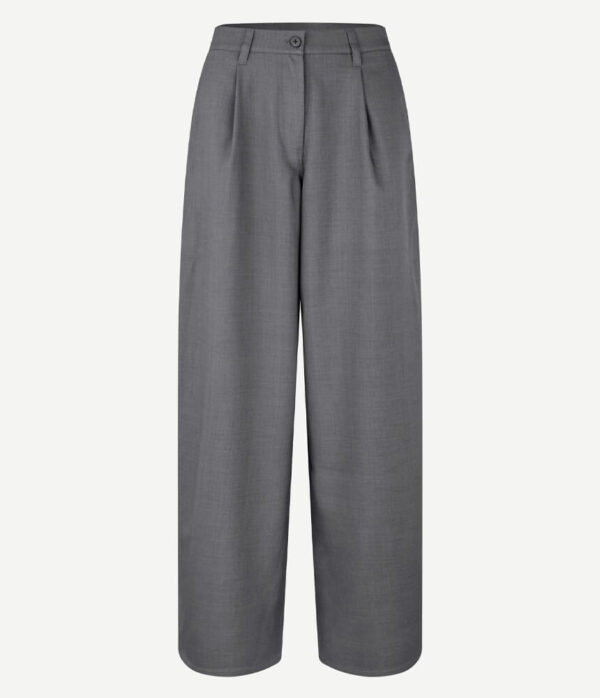 Samsoe Samsoe Saharper Pleat Trouser in Dark Grey Melange