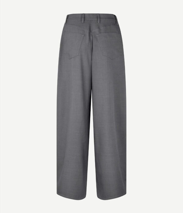 Samsoe Samsoe Saharper Pleat Trouser in Dark Grey Melange