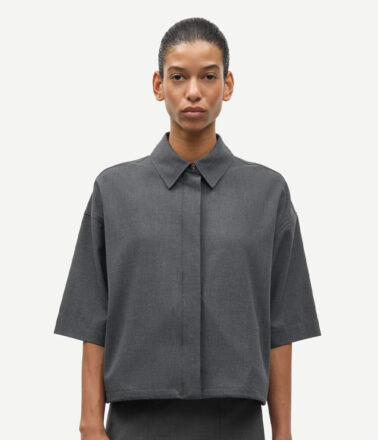 Samsoe Samsoe Salulu Short Sleeve Shirt in Ombre Blue