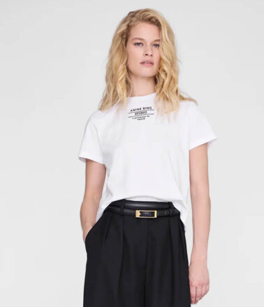 Anine Bing Shelley Studio Tee in White