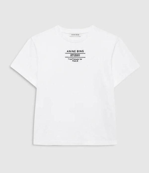 Anine Bing Shelley Studio Tee in White