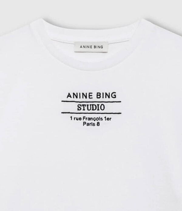 Anine Bing Shelley Studio Tee in White