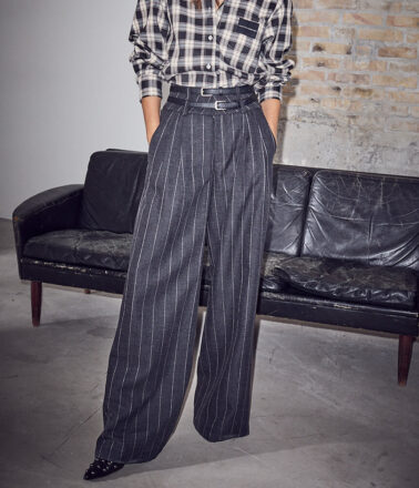 Haute L’Amitie Ivanna Belt Pant in Dark Grey