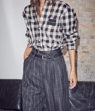 Haute L’Amitie Ivanna Belt Pant in Dark Grey