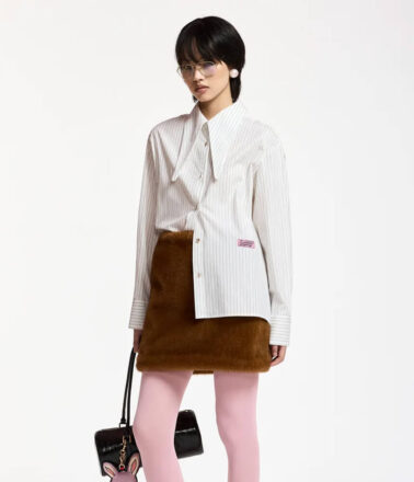 Essentiel Antwerp Kacao Tied Collar Shirt in Off White
