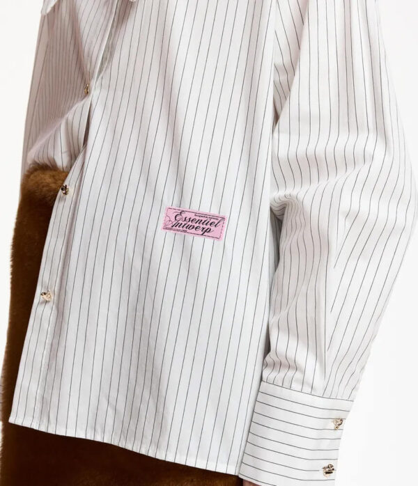 Essentiel Antwerp Kacao Tied Collar Shirt in Off White