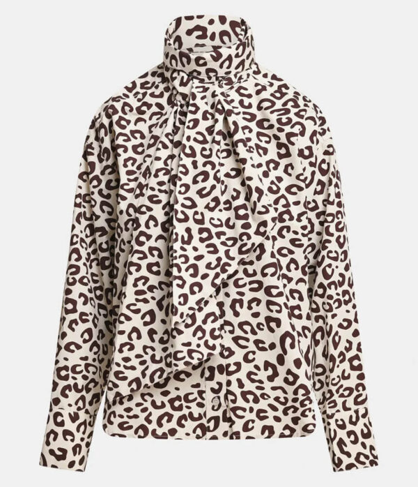 Essentiel Antwerp Khaleesi Pussy Bow Shirt in Brown