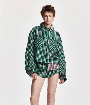 Essentiel Antwerp Kitten Round Sleeve Jacket in Green