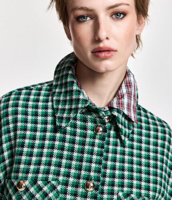 Essentiel Antwerp Kitten Round Sleeve Jacket in Green