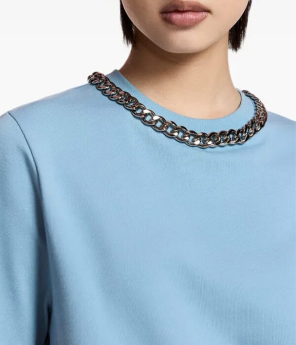Essentiel Antwerp Klaim Tee Shirt with Chain in Blue