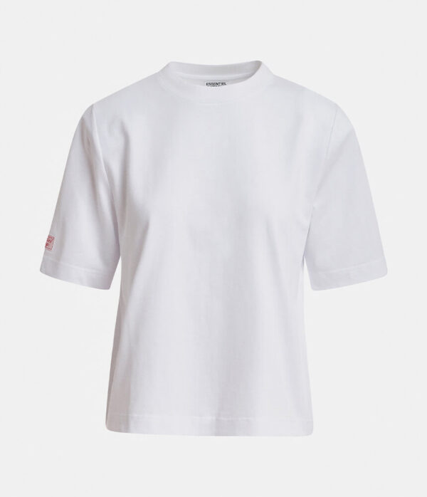 Essentiel Antwerp Kort Tee Shirt with Logo Label in White