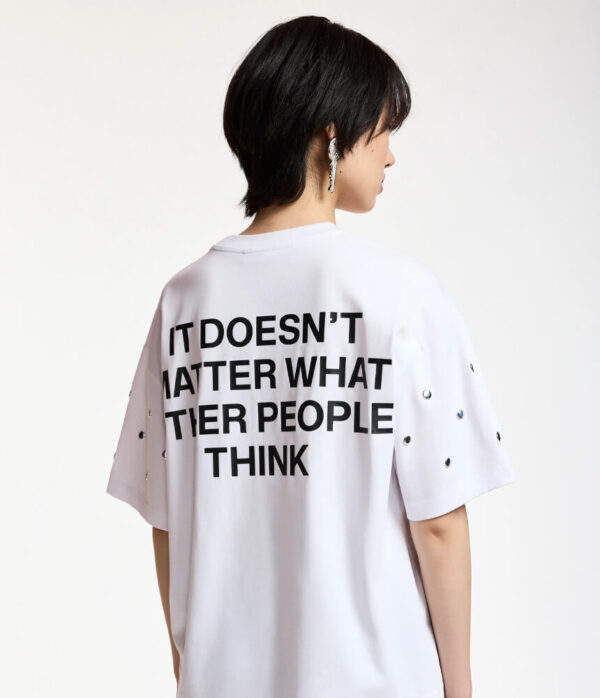 Essentiel Antwerp Kourse Tee Shirt with Studs in White