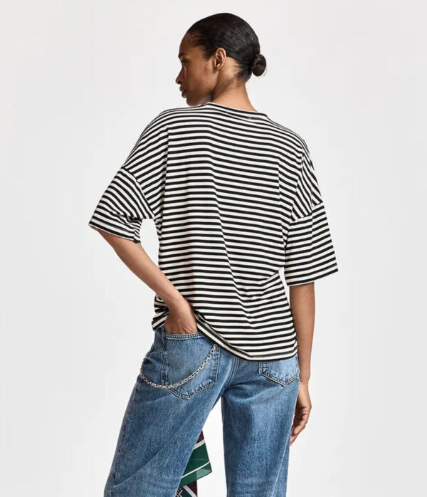 Essentiel Antwerp Kriss Striped Tee Shirt in Black