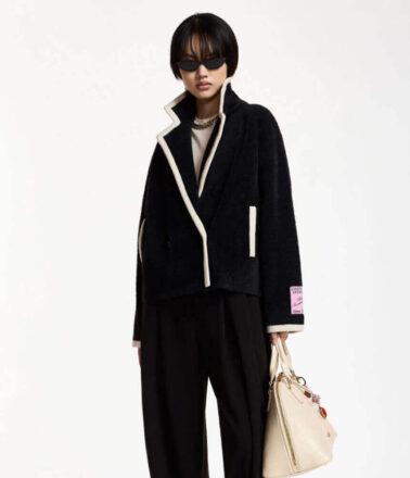 Essentiel Antwerp Kugar Contrast Cardigan in Black