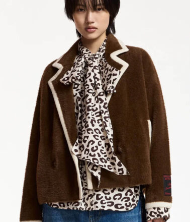 Essentiel Antwerp Kugar Contrast Cardigan in Brown