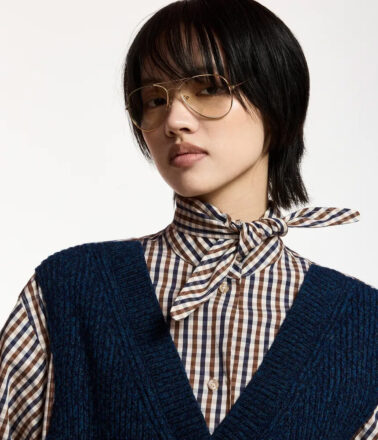 Essentiel Antwerp Kute Fabric Mix Shirt in Green