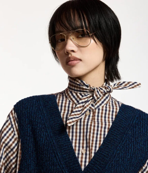 Essentiel Antwerp Kute Fabric Mix Shirt in Green