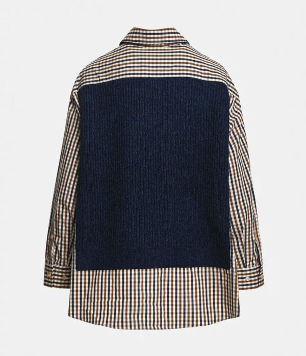 Essentiel Antwerp Kute Fabric Mix Shirt in Green