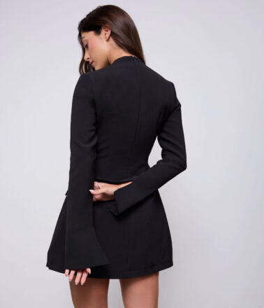 Odd Muse Split Sleeve Mini Dress in Black