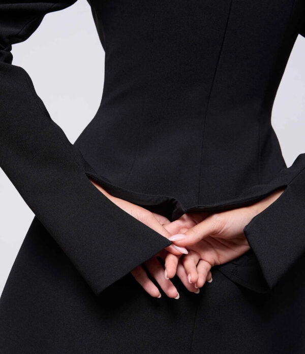 Odd Muse Split Sleeve Mini Dress in Black