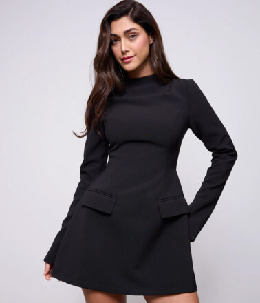 Odd Muse Split Sleeve Mini Dress in Black