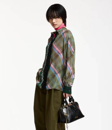 Essentiel Antwerp King Placed Print Shirt in Olive Green