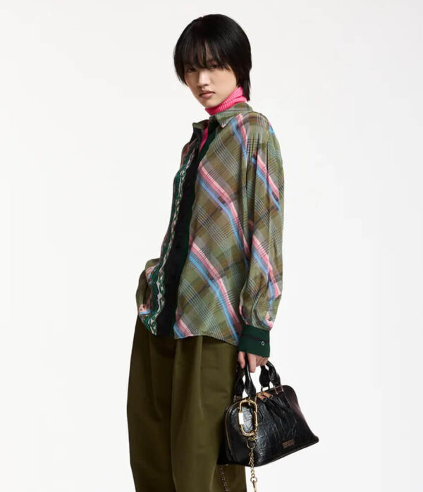 Essentiel Antwerp King Placed Print Shirt in Olive Green