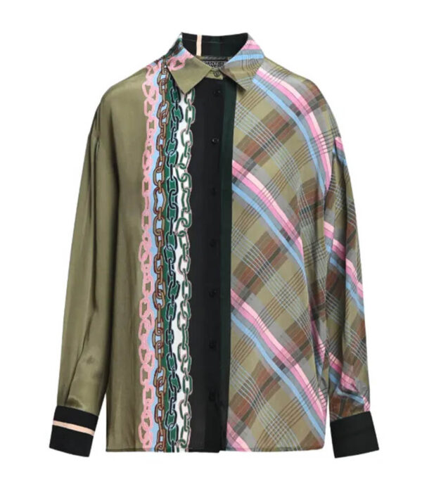 Essentiel Antwerp King Placed Print Shirt in Olive Green