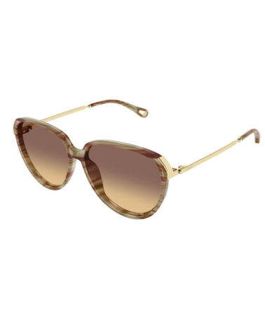 Chloe 0406S 004 59 Sunglasses in Havana Gold Brown