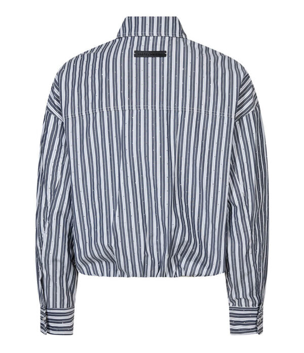 Haute L’Amitie Stone Crop Pocket Shirt in Black Stripe