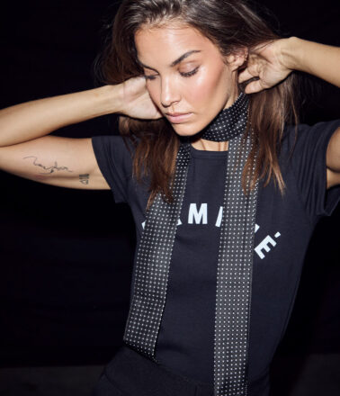 Haute L’Amitie Long Sleeve Clean Logo Tee in Black