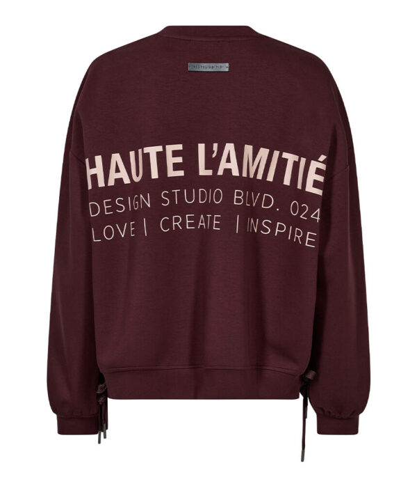 Haute L’Amitie New Studio Tie Sweatshirt in Wine