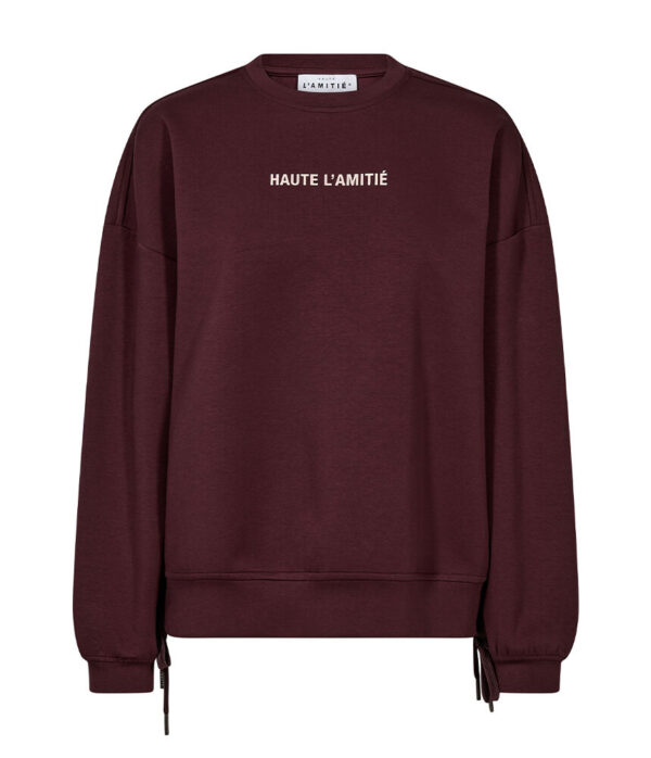 Haute L’Amitie New Studio Tie Sweatshirt in Wine