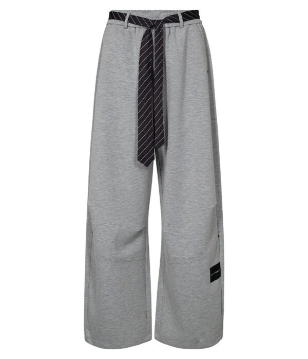 Haute L’Amitie Maxi Split Tie Pant in Grey Melange