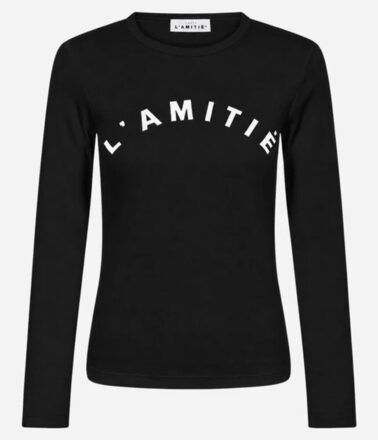 Haute L’Amitie Long Sleeve Clean Logo Tee in Black