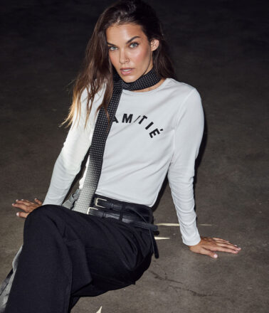 Haute L’Amitie Long Sleeve Clean Logo Tee in Off White
