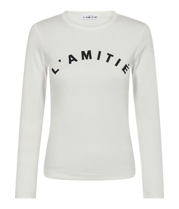 Haute L’Amitie Long Sleeve Clean Logo Tee in Off White
