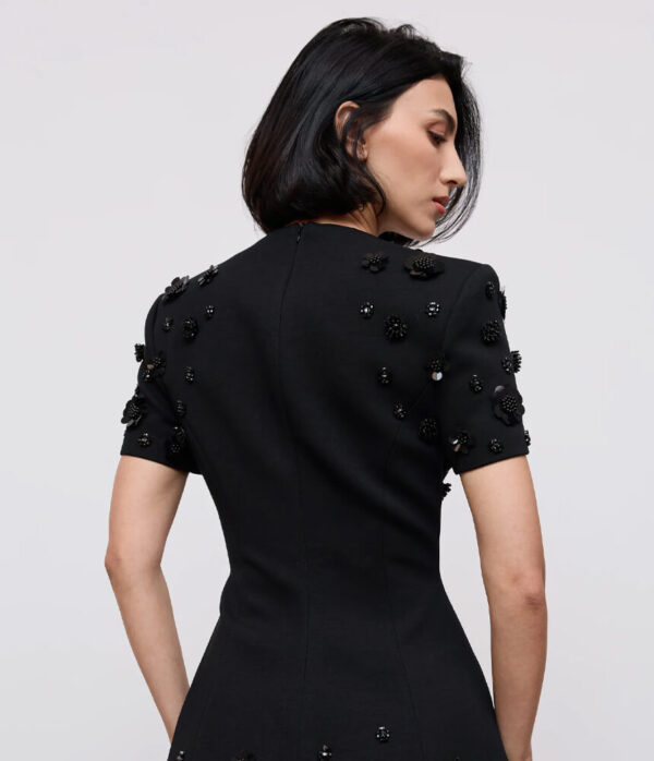Odd Muse Embellished Applique Mini Dress in Black