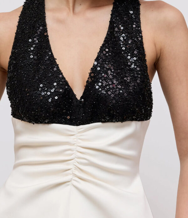 Odd Muse Sequin Contrast Mini Dress in Black and White
