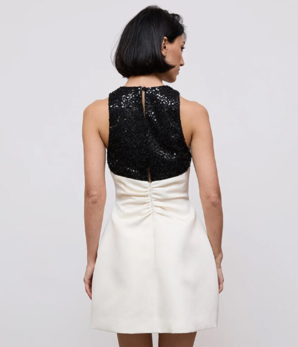 Odd Muse Sequin Contrast Mini Dress in Black and White