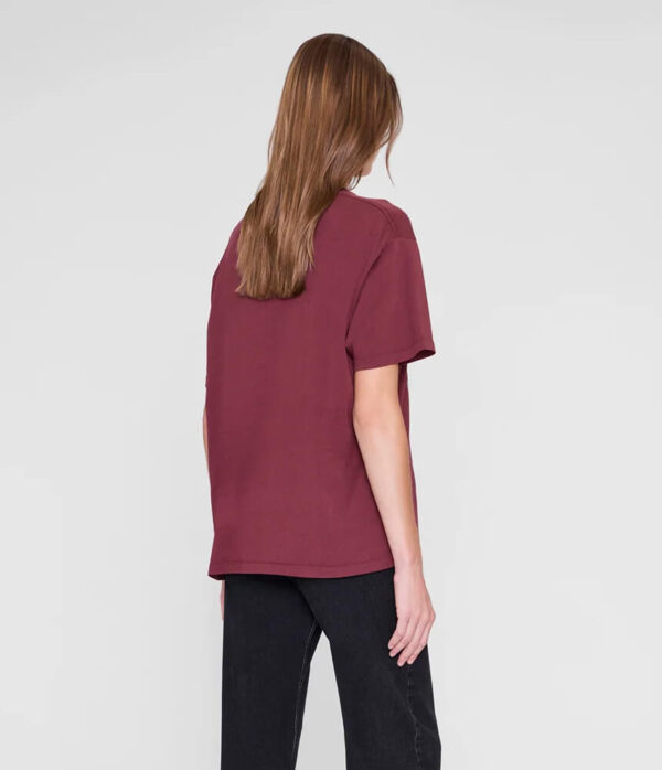 Anine Bing Cade Tee Collegiate in Burgundy