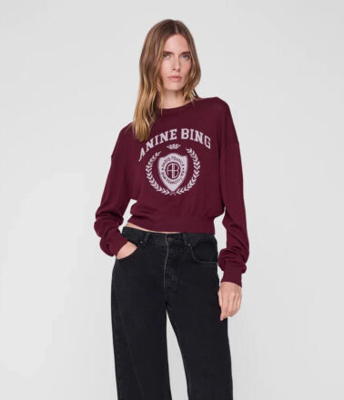 Anine Bing Mia Sweater in Burgundy