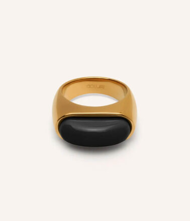 Coluri Lorde Statement Ring in Gold Black